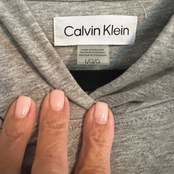 Calvin Klein Gray Hoodie Dress  Sparkle Front Long Sleeve New With Tags - Picture 1 of 11